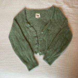 Aerie fuzzy cropped cardigan